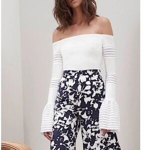 Alexis Gryffin off-the-shoulder bell-sleeve ruffle blouse